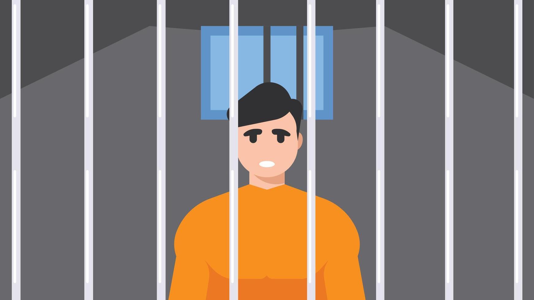 penale detenuto bloccato nel un' prigione illustrazione vettore