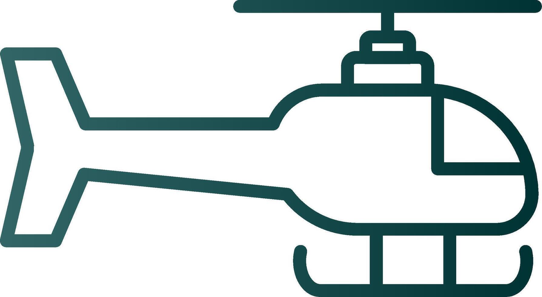 icona del gradiente della linea dell'elicottero vettore