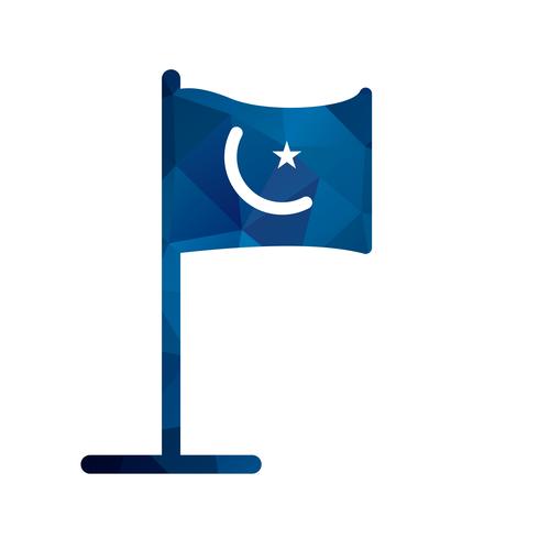 Icona della bandiera islamica di vettore