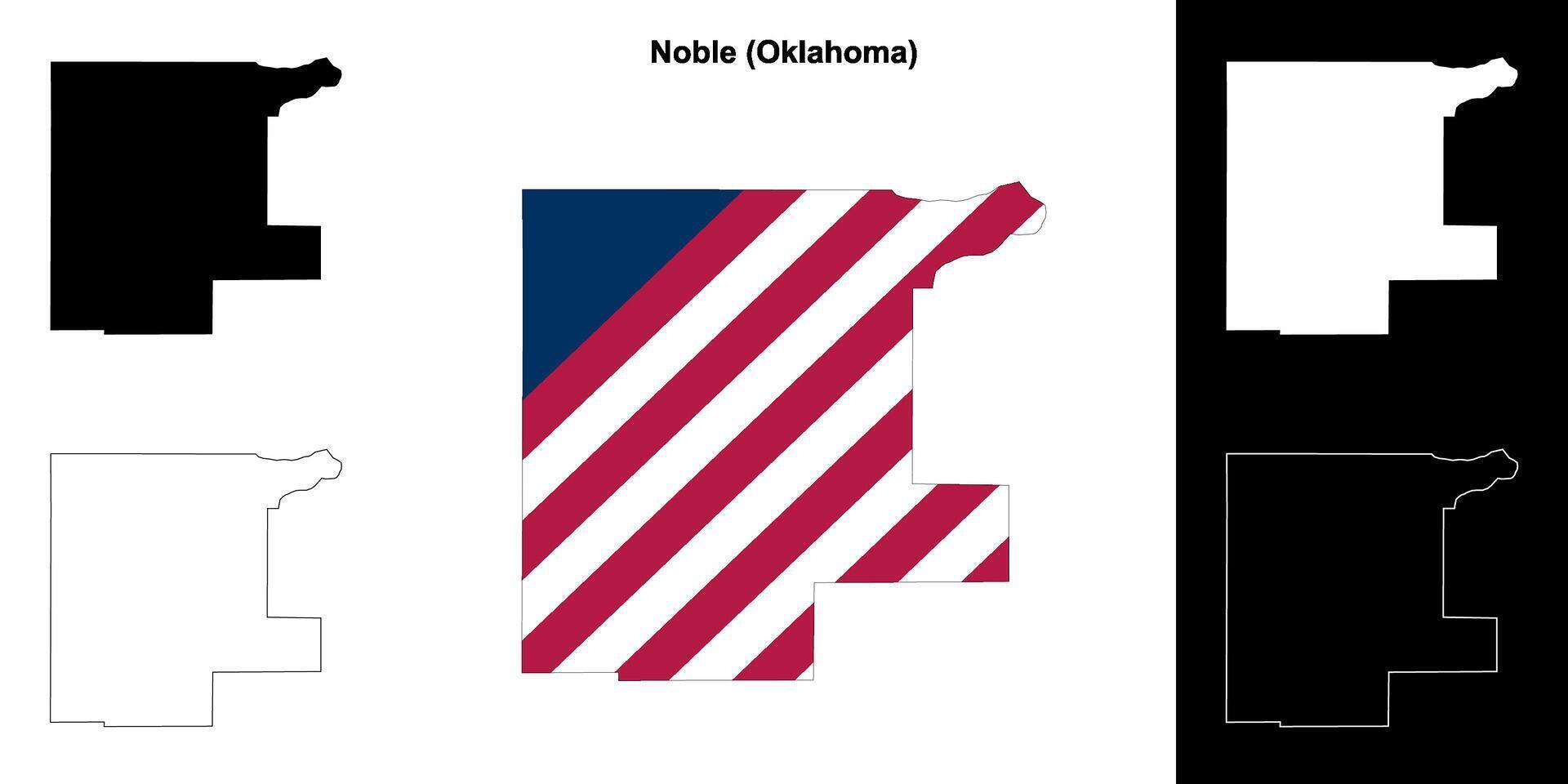 nobile contea, Oklahoma schema carta geografica impostato vettore