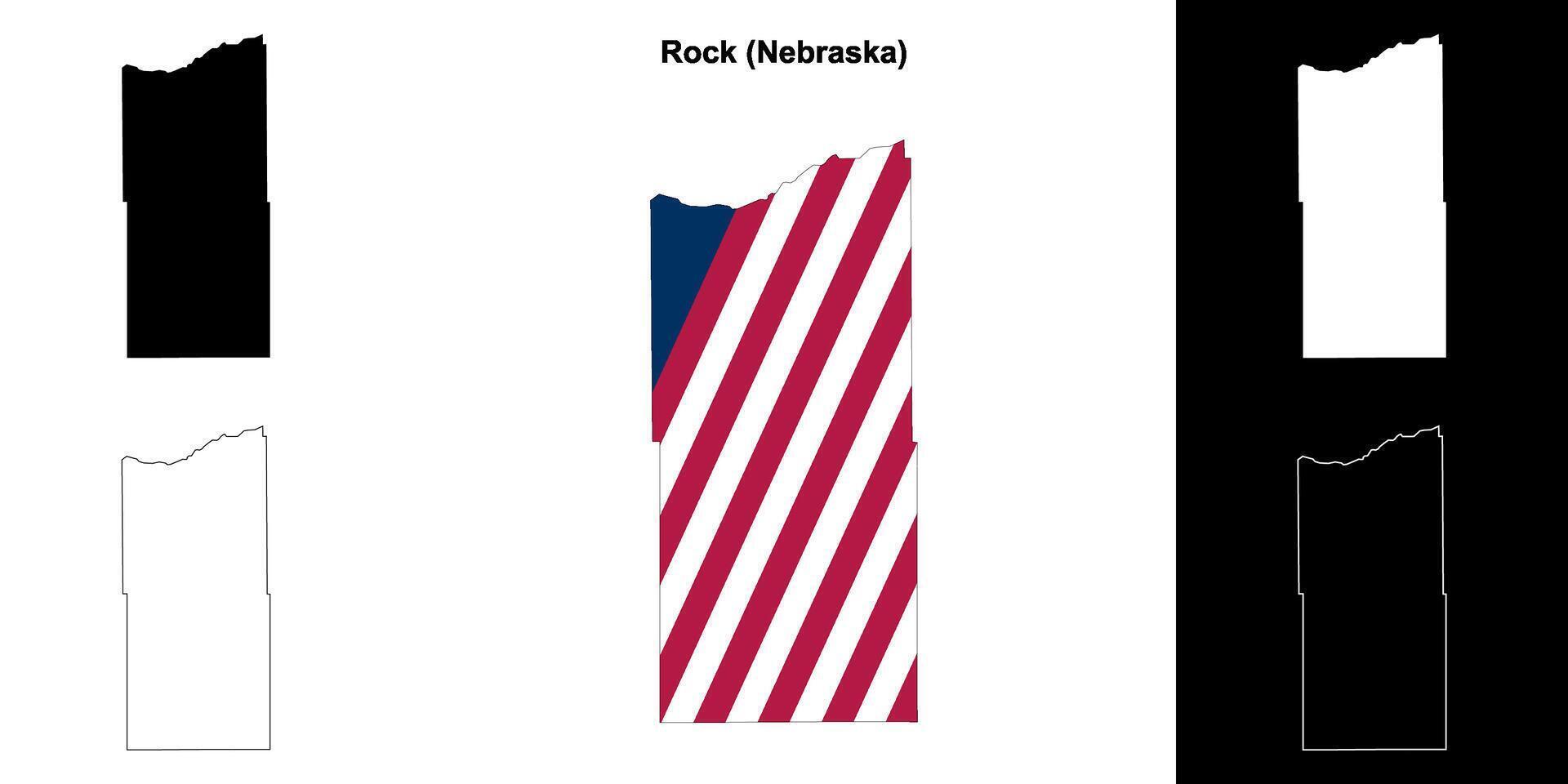 roccia contea, Nebraska schema carta geografica impostato vettore