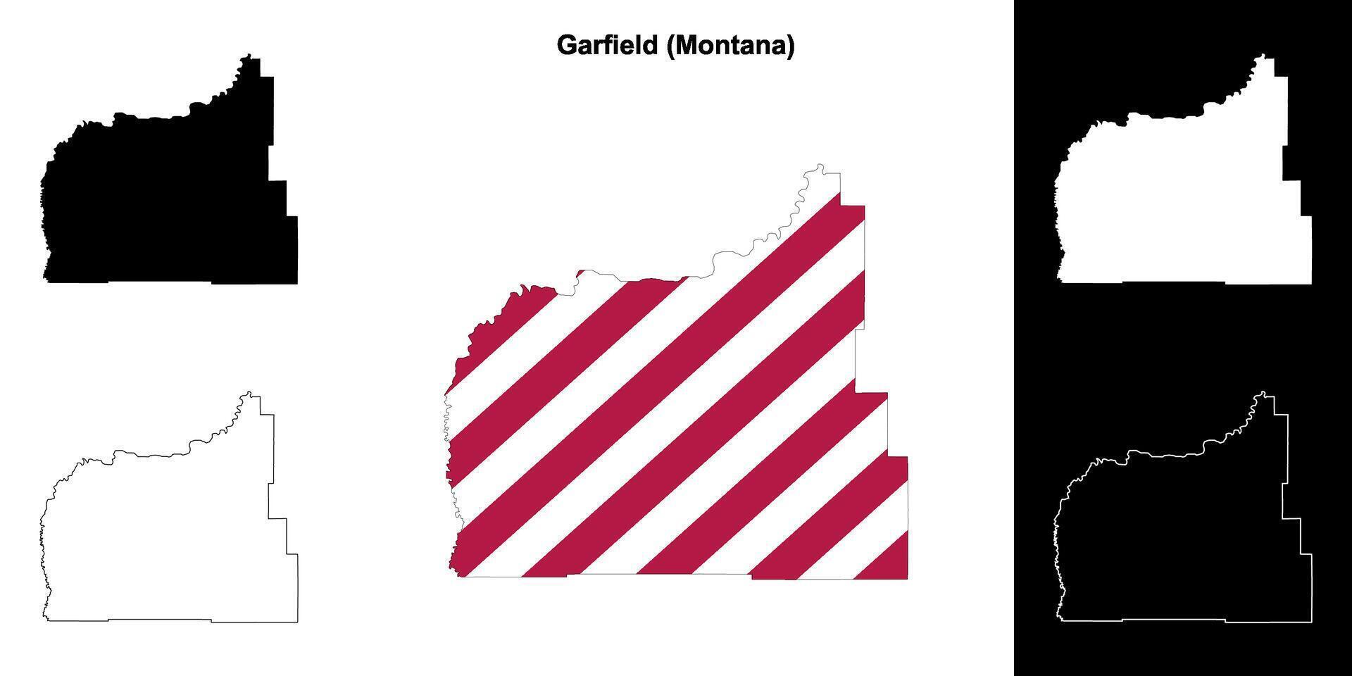 garfield contea, Montana schema carta geografica impostato vettore