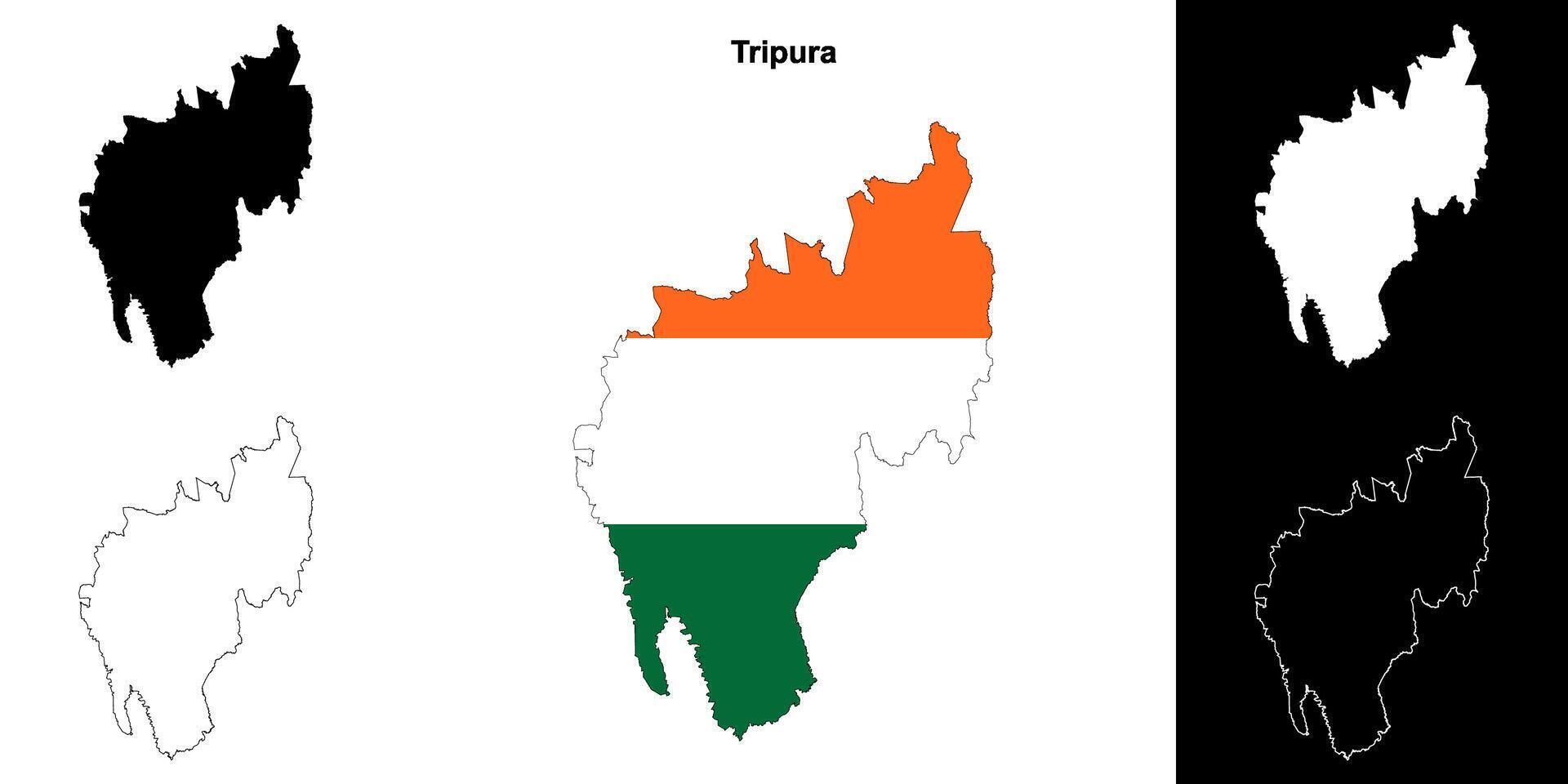 tripura stato schema carta geografica impostato vettore