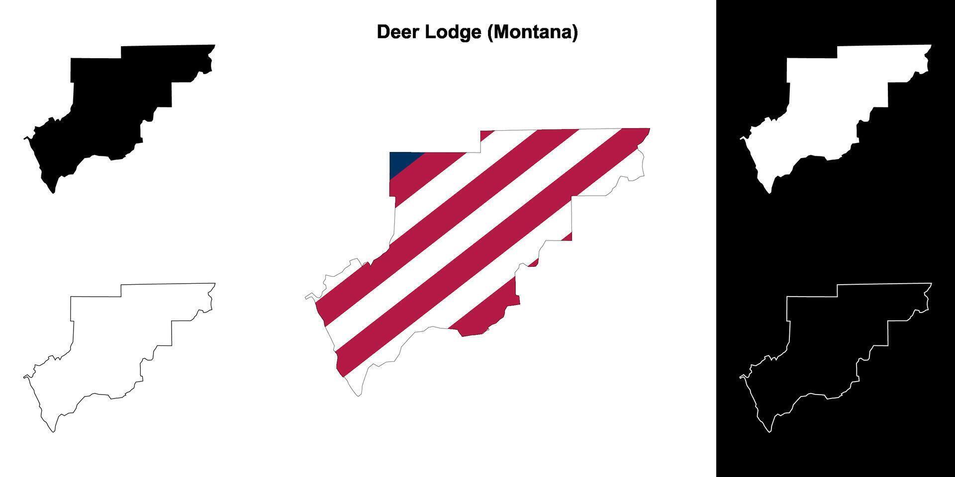 cervo casetta contea, Montana schema carta geografica impostato vettore