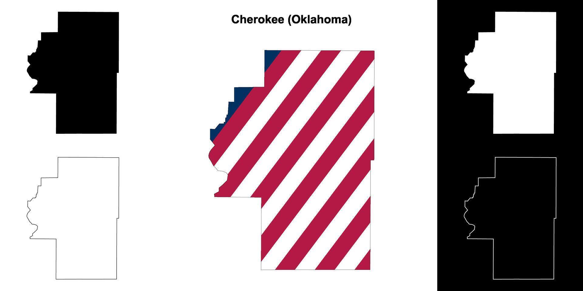 cherokee contea, Oklahoma schema carta geografica impostato vettore