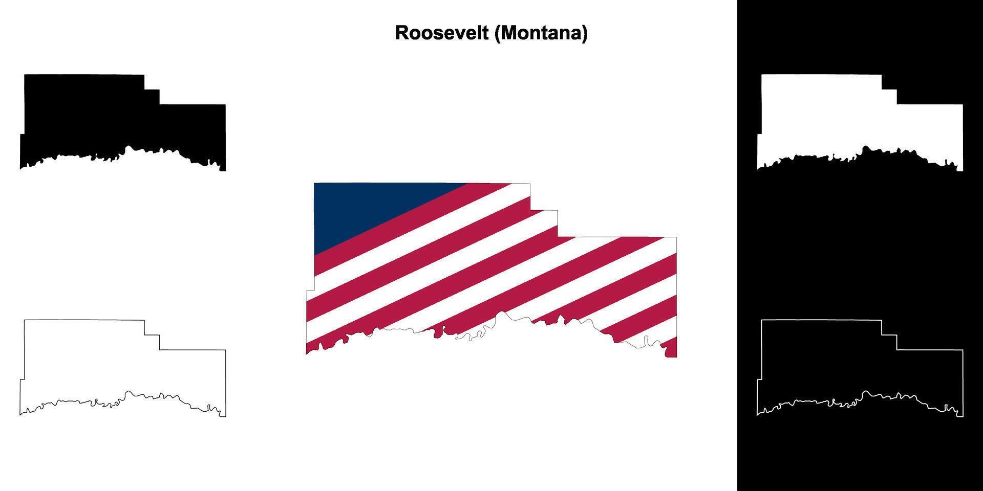 roosevelt contea, Montana schema carta geografica impostato vettore