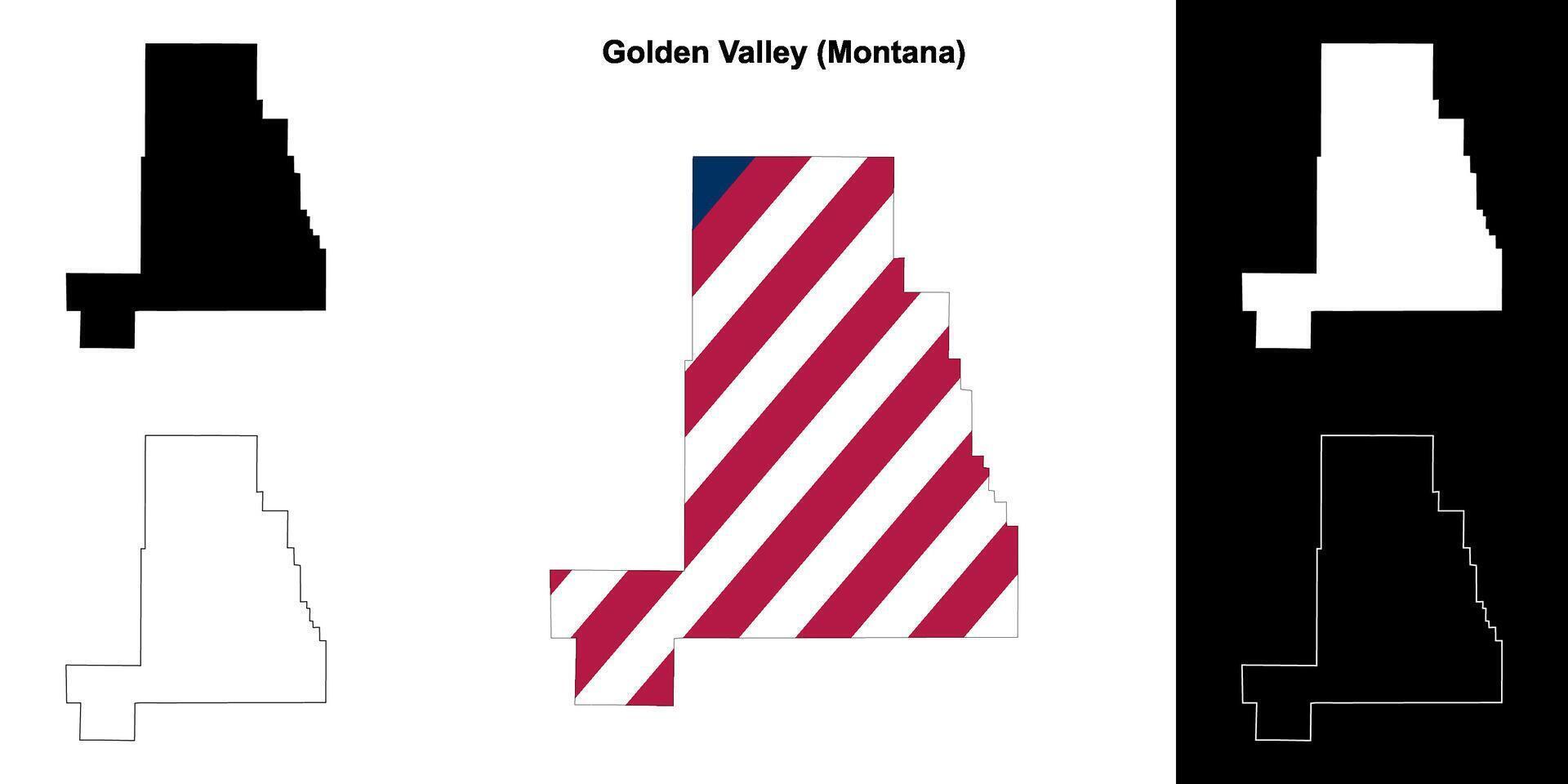 d'oro valle contea, Montana schema carta geografica impostato vettore