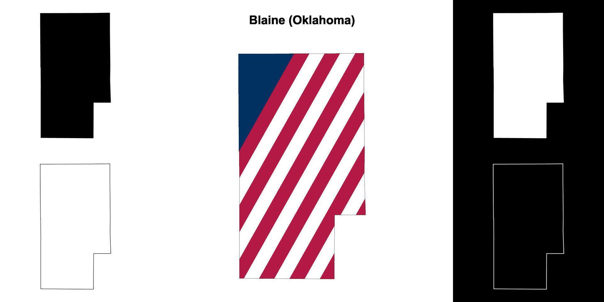 blaine contea, Oklahoma schema carta geografica impostato vettore