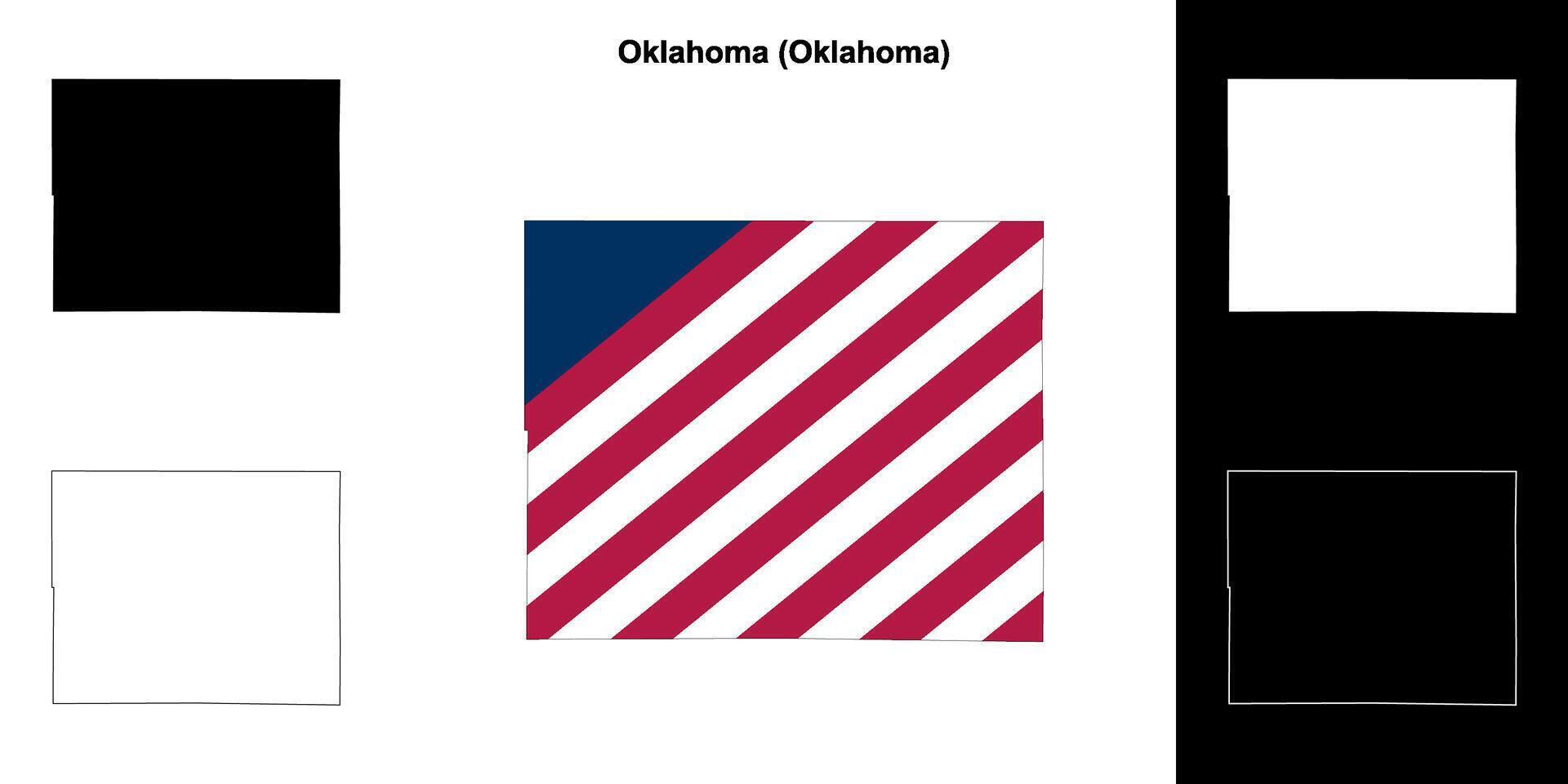 Oklahoma contea, Oklahoma schema carta geografica impostato vettore