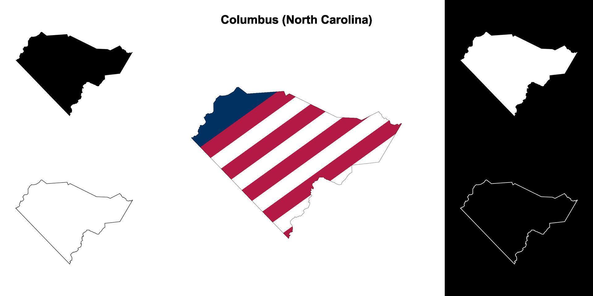 columbus contea, nord carolina schema carta geografica impostato vettore