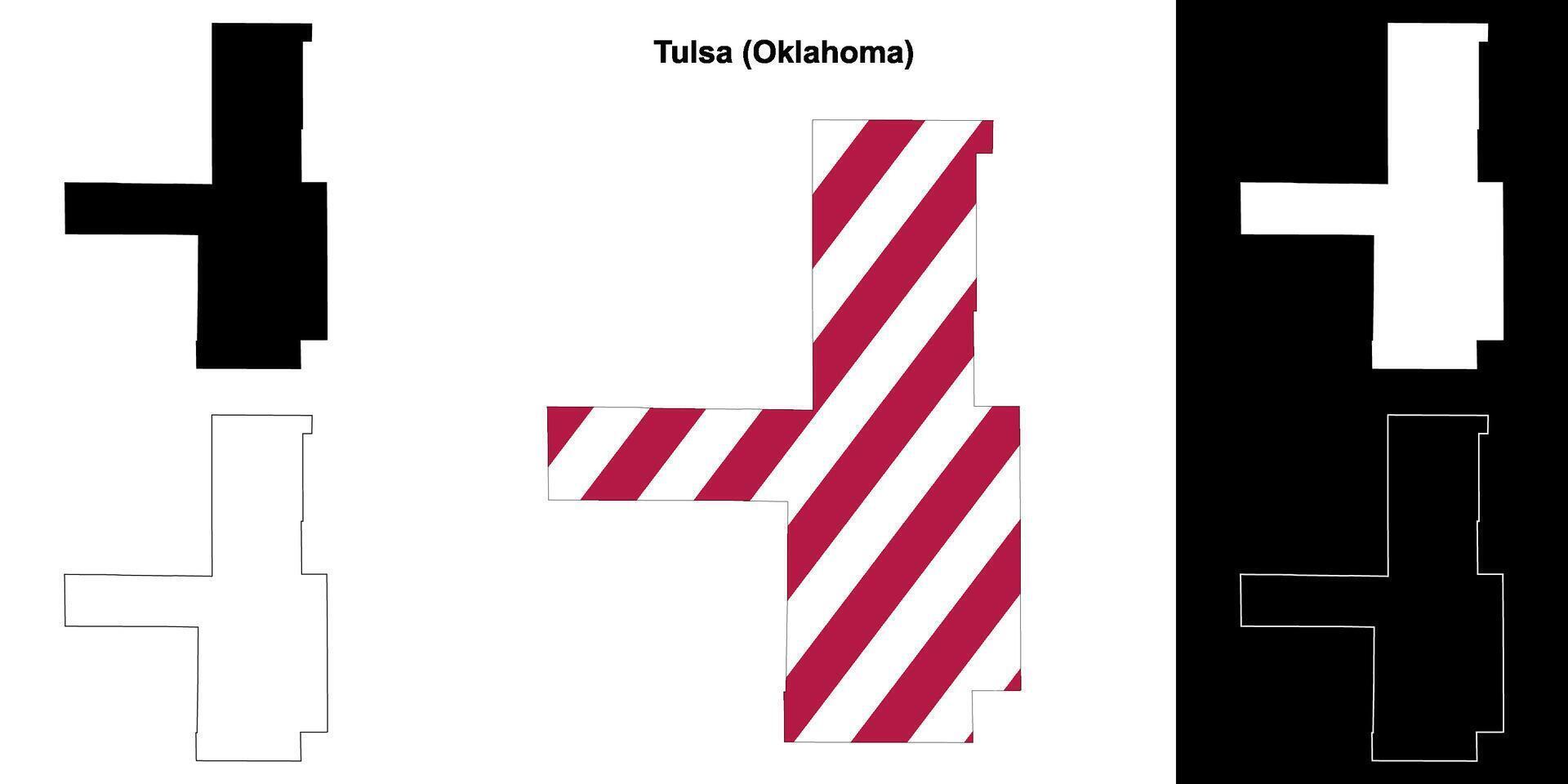 tulsa contea, Oklahoma schema carta geografica impostato vettore