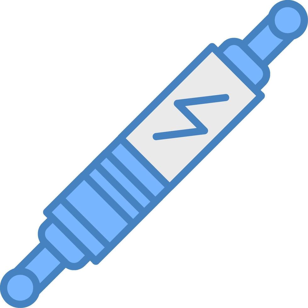 scintilla spina linea pieno blu icona vettore