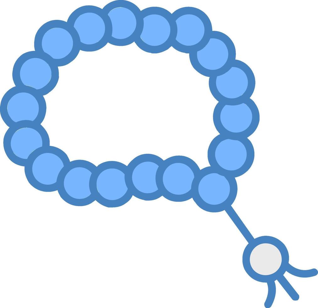 tasbih linea pieno blu icona vettore