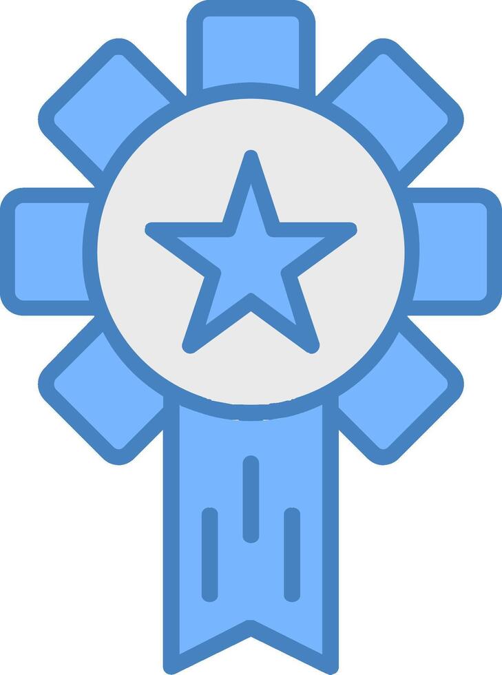premio linea pieno blu icona vettore