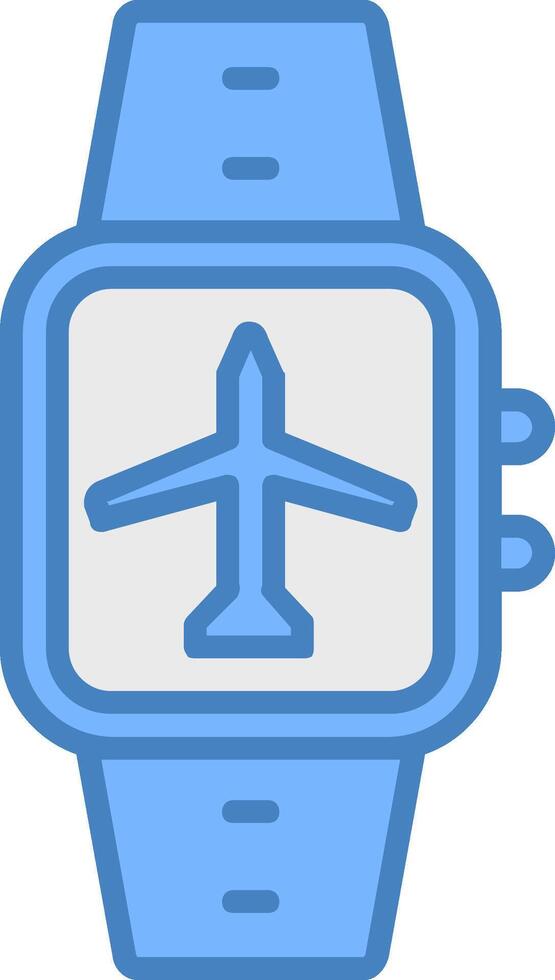 aereo modalità linea pieno blu icona vettore