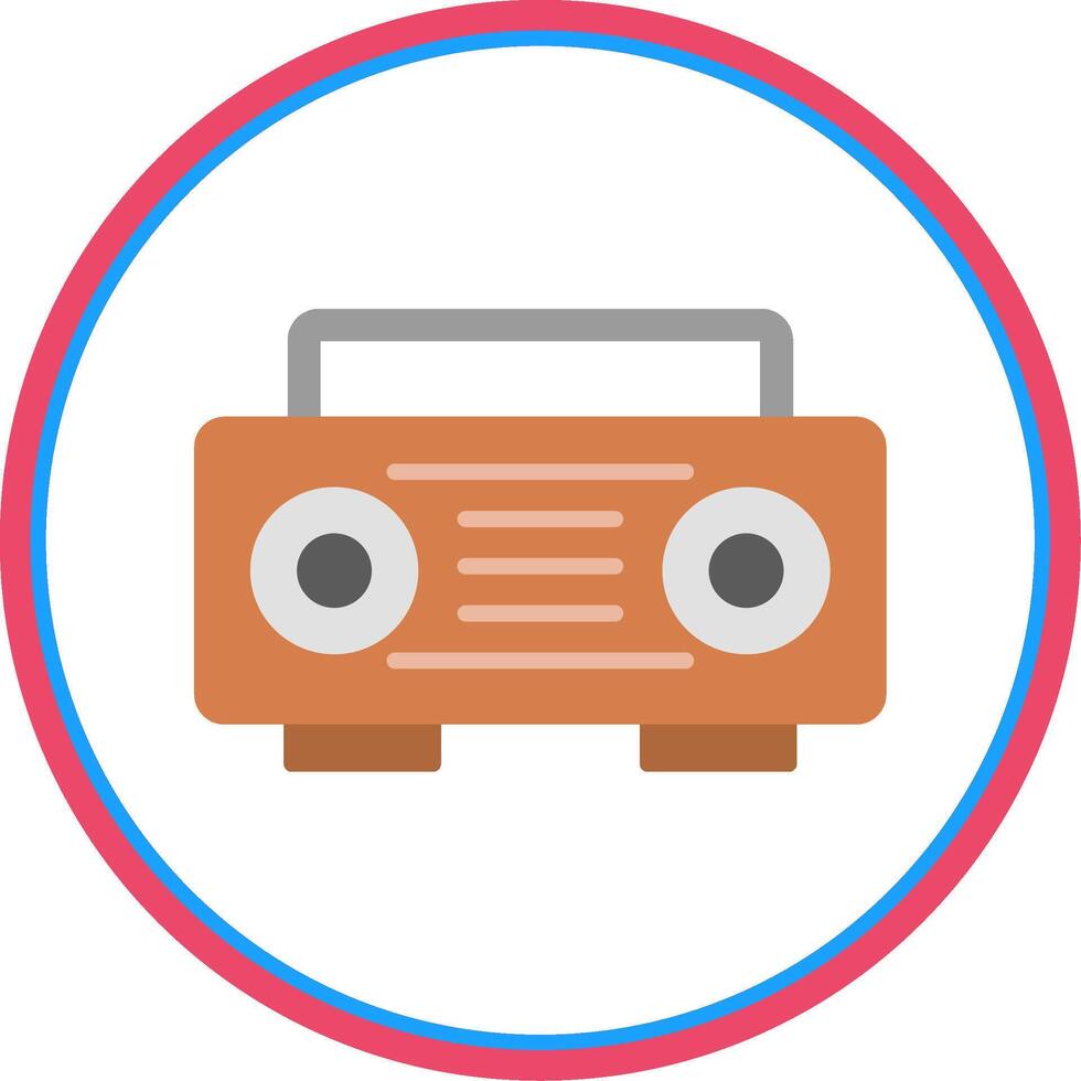 Radio piatto cerchio icona vettore