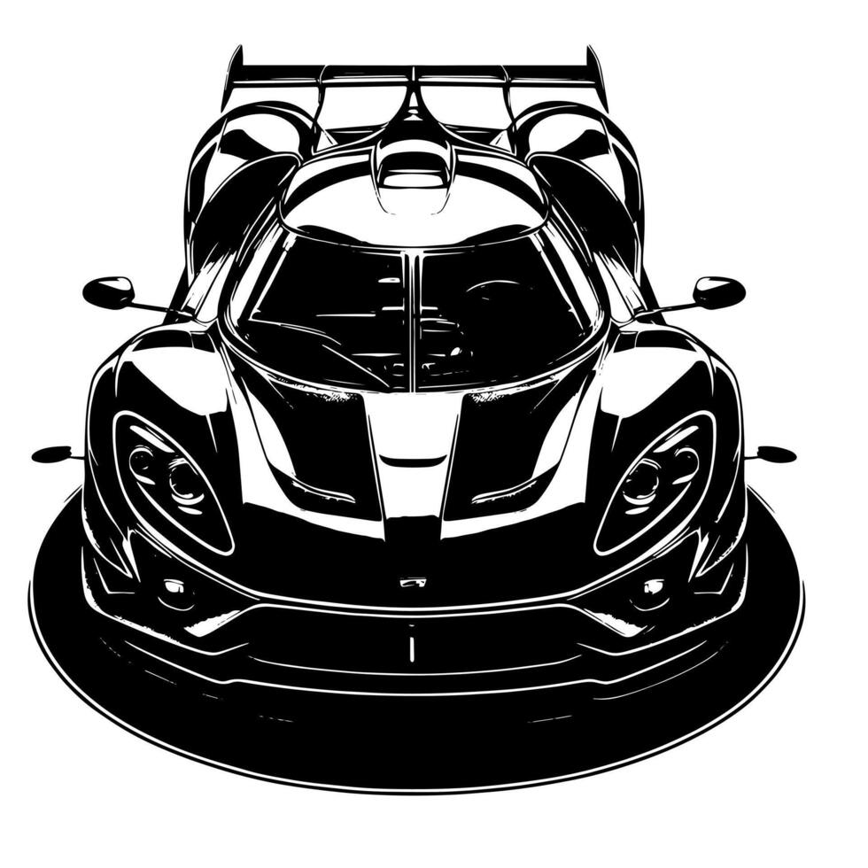 nero e bianca illustrazione di un' hypercar gli sport auto vettore