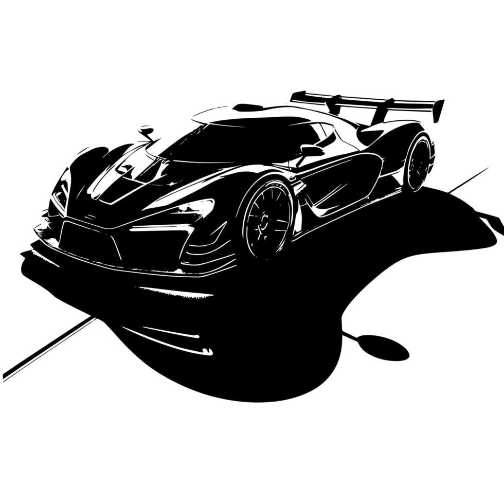 nero e bianca illustrazione di un' hypercar gli sport auto vettore