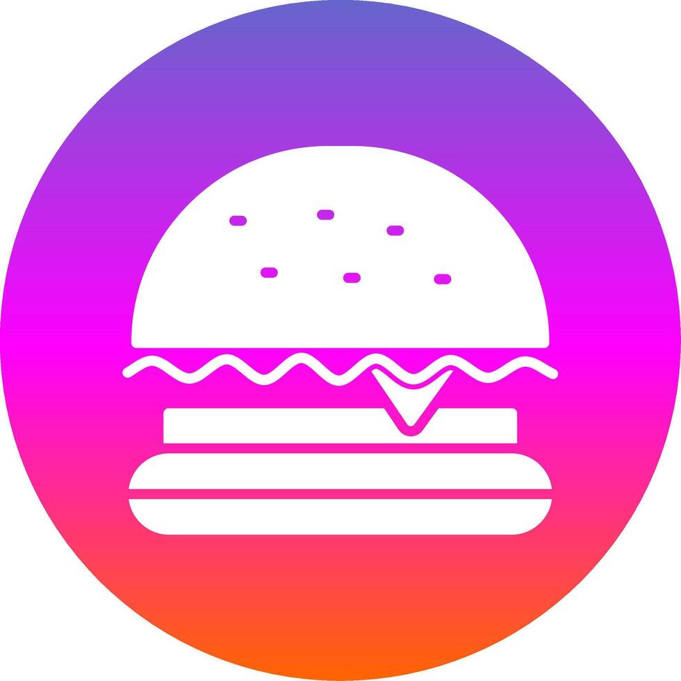 hamburger veloce cibo glifo pendenza cerchio icona design vettore