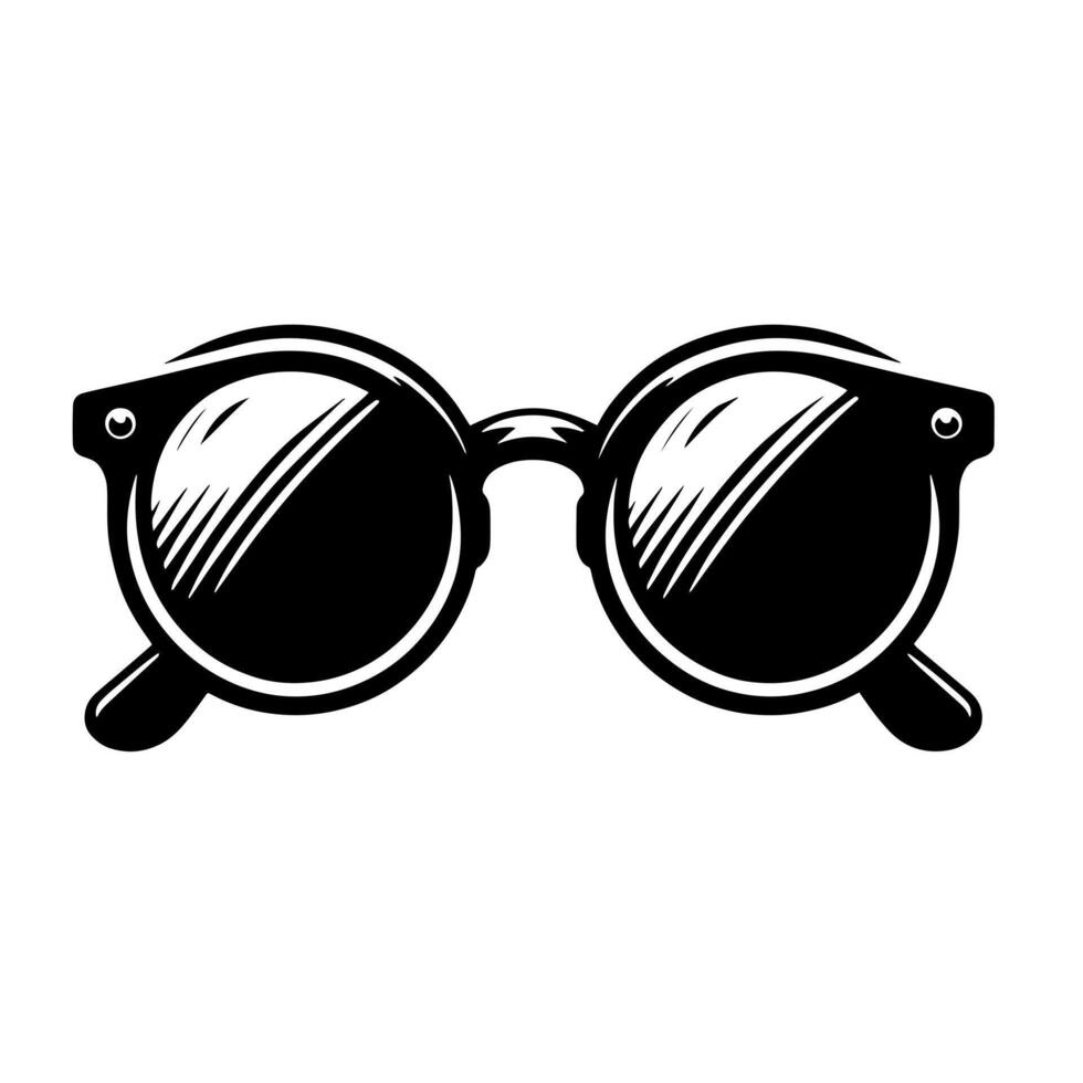 nero e bianca illustrazione di moderno nero occhiali da sole vettore