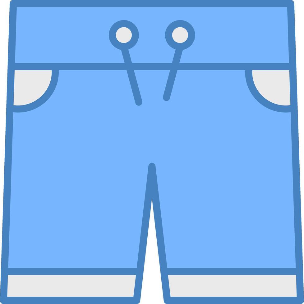 pantaloncini linea pieno blu icona vettore