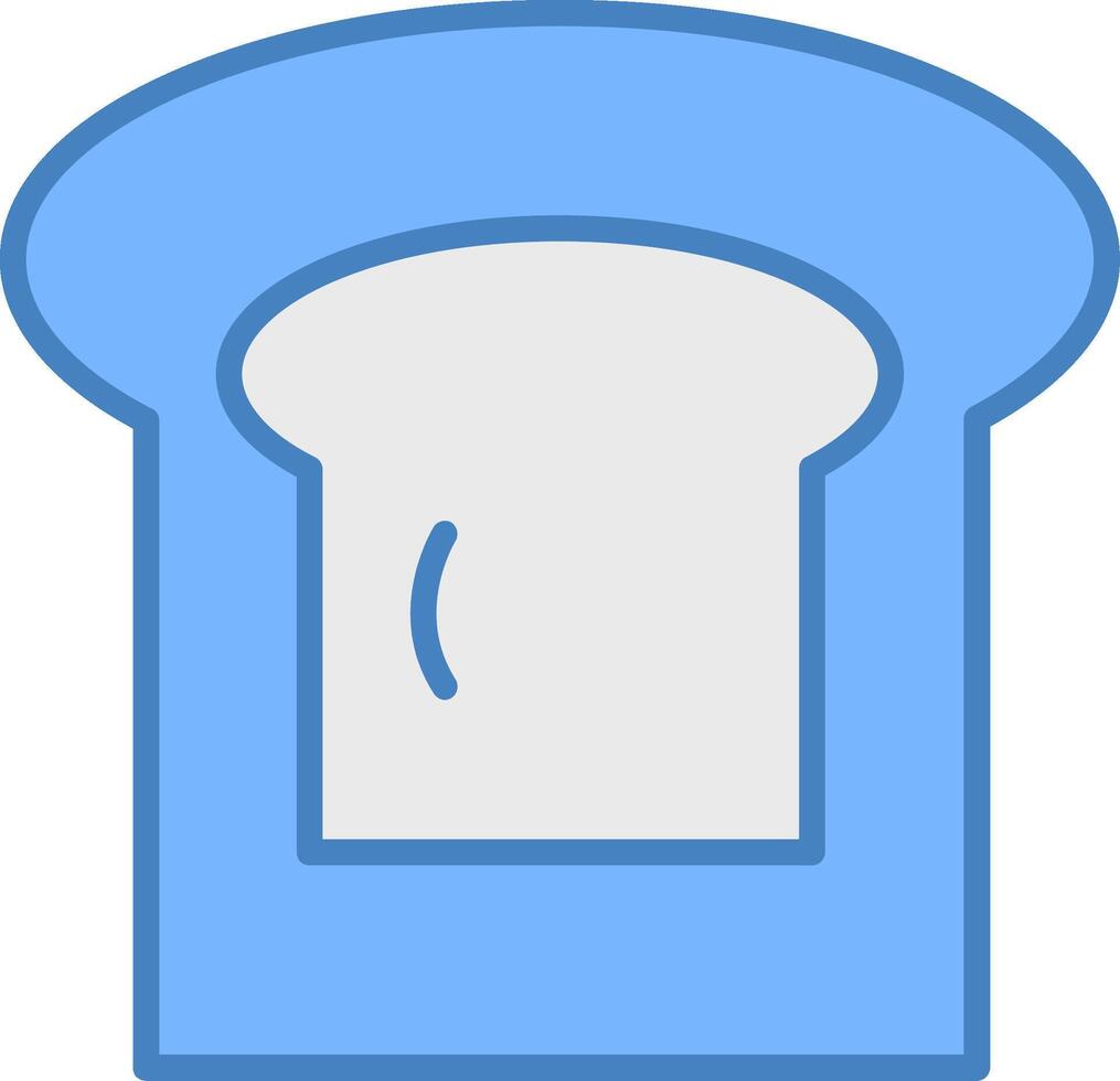 tostatura linea pieno blu icona vettore