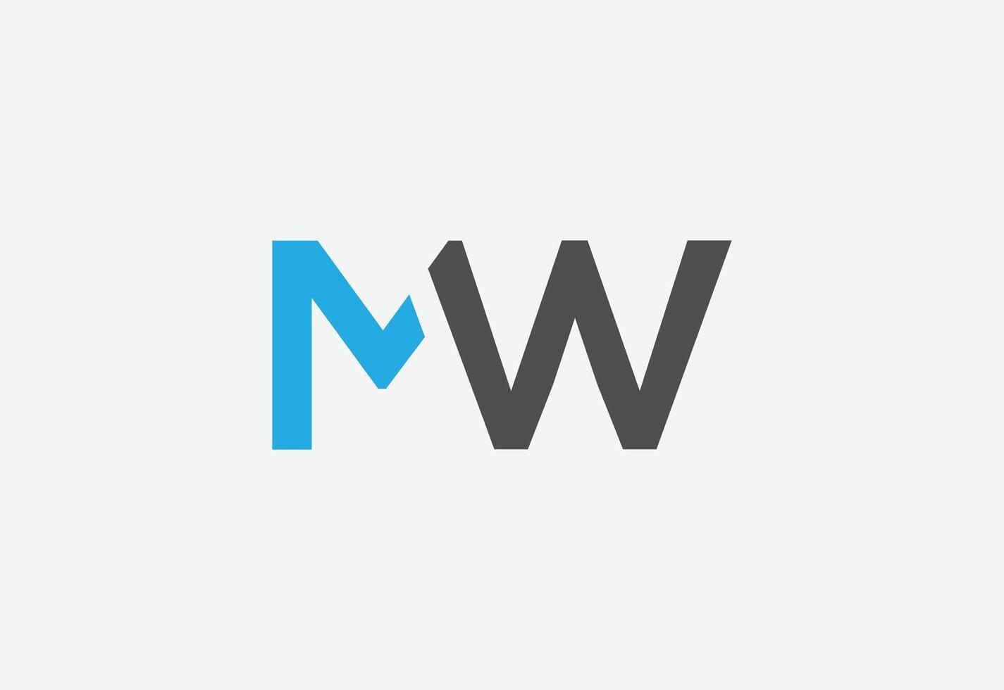 nuovo migliore mw creativo iniziale quest'ultimo logo.mw abstract.mw quest'ultimo design. vettore