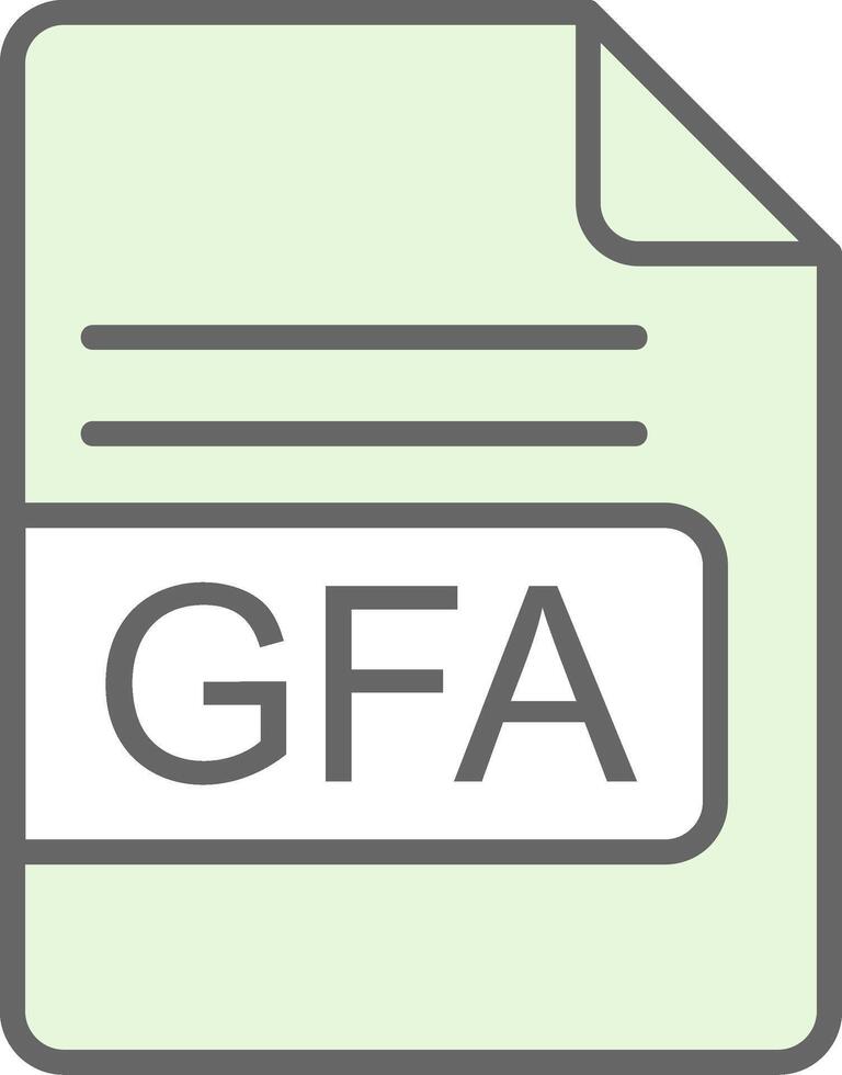 gfa file formato fillay icona design vettore