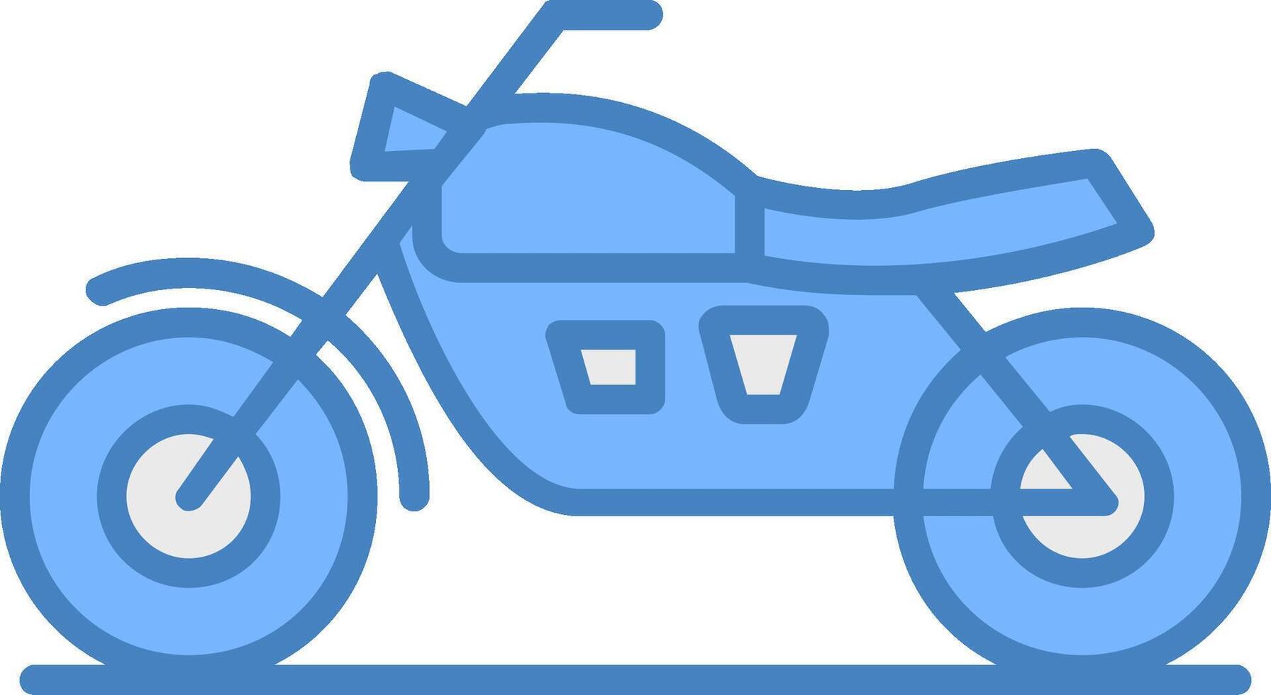 motociclette linea pieno blu icona vettore