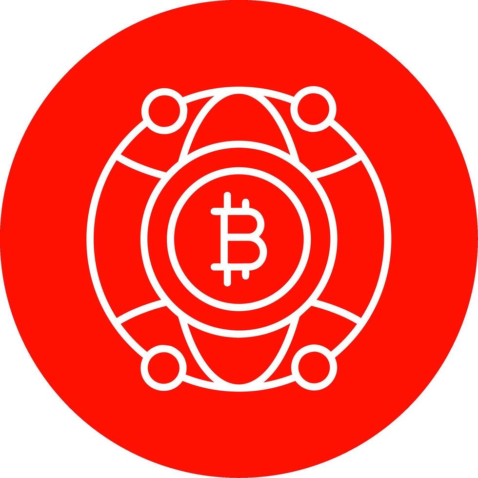 globale bitcoin Multi colore cerchio icona vettore
