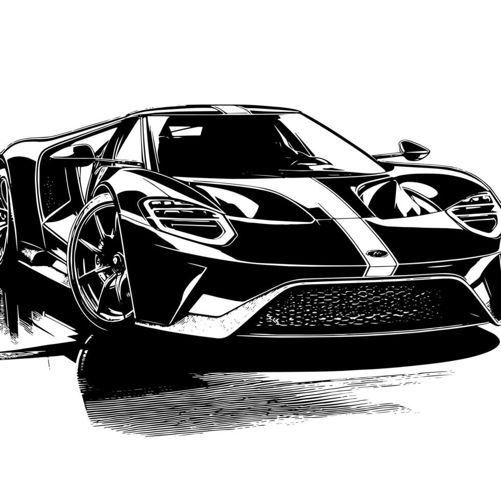 nero e bianca illustrazione di un' hypercar gli sport auto vettore