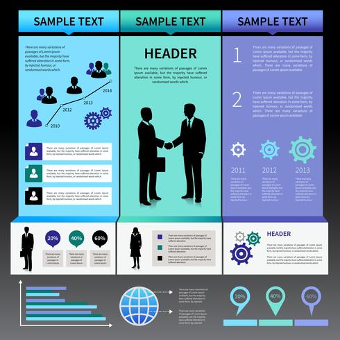 Modello di layout di presentazione di infografica vettore