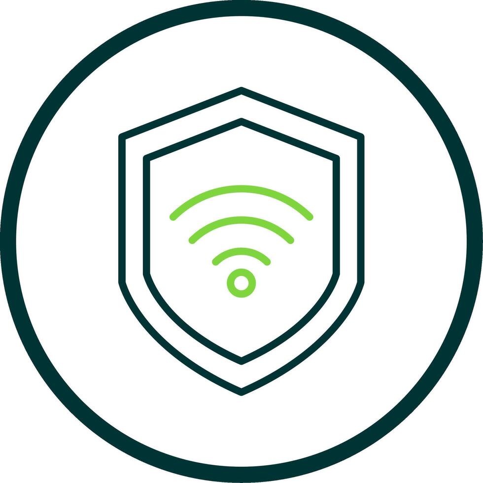 Wi-Fi sicurezza linea cerchio icona design vettore