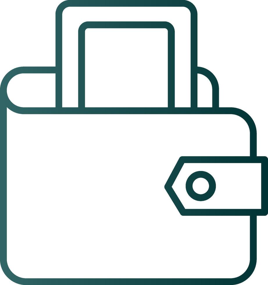 icona del gradiente della linea del portafoglio digitale vettore