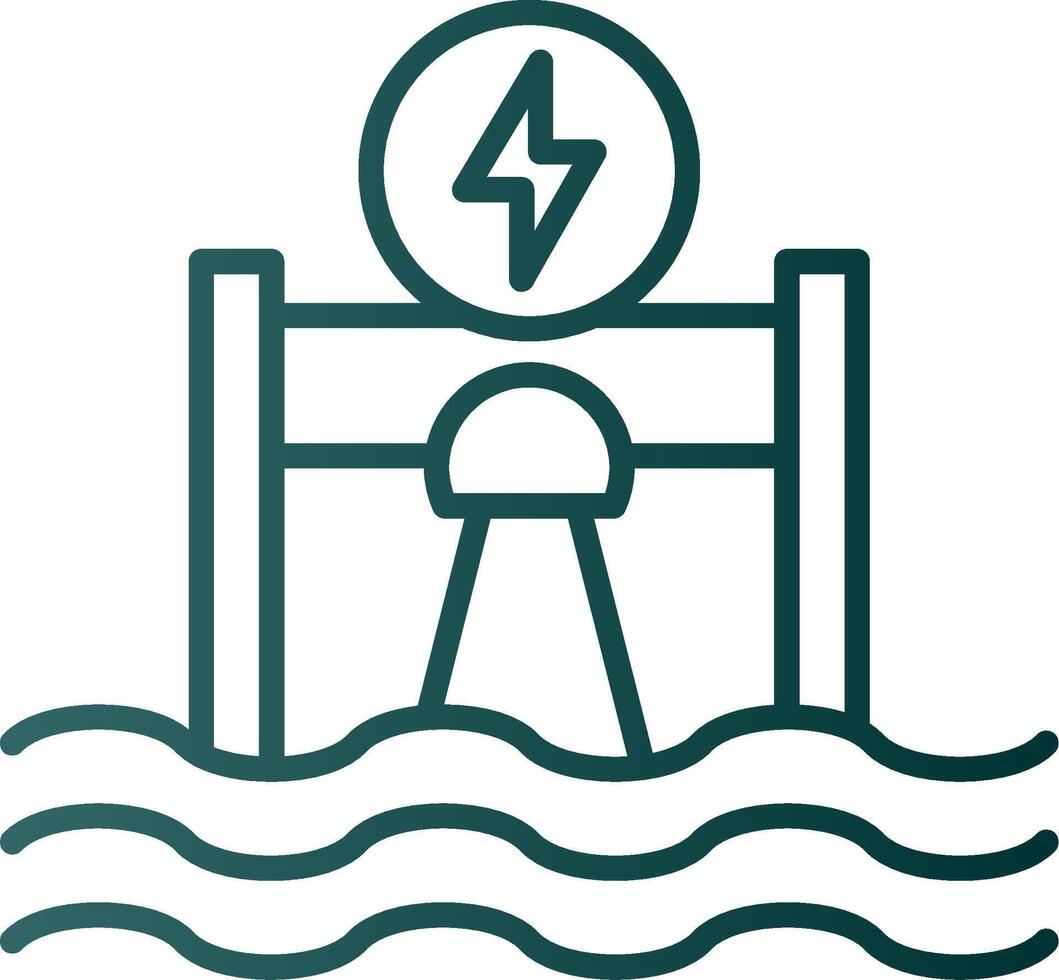 idroelettricità linea pendenza icona vettore