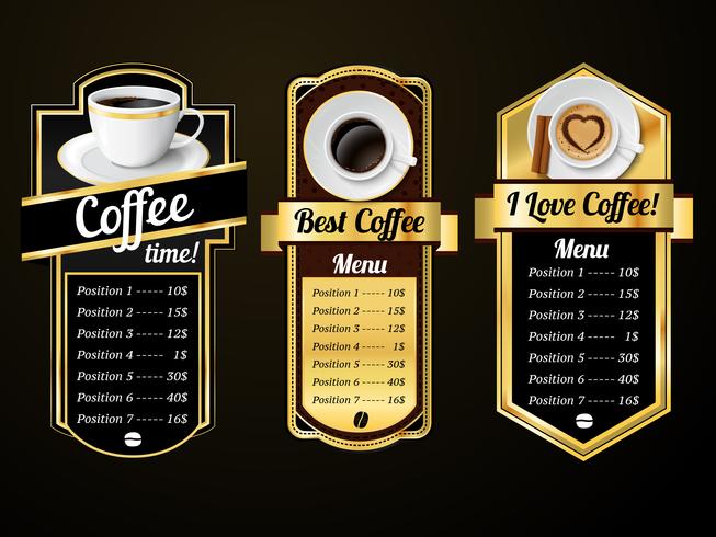 Modelli di design per il caffè vettore