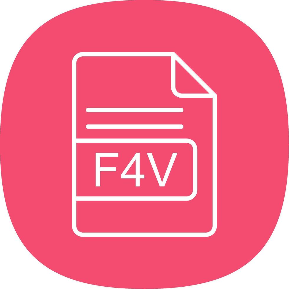 f4v file formato linea curva icona design vettore