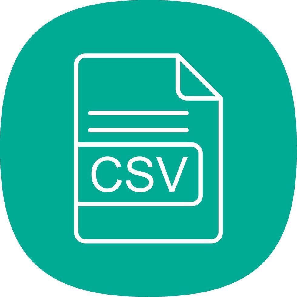 csv file formato linea curva icona design vettore