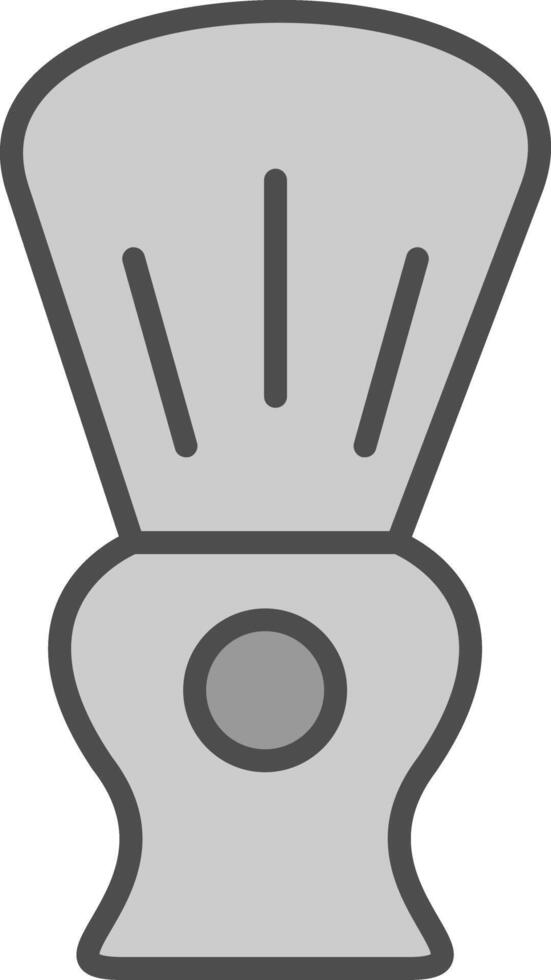 rasatura spazzola linea pieno in scala di grigi icona design vettore