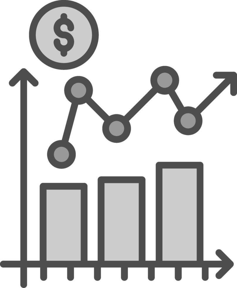 profitto rapporto linea pieno in scala di grigi icona design vettore