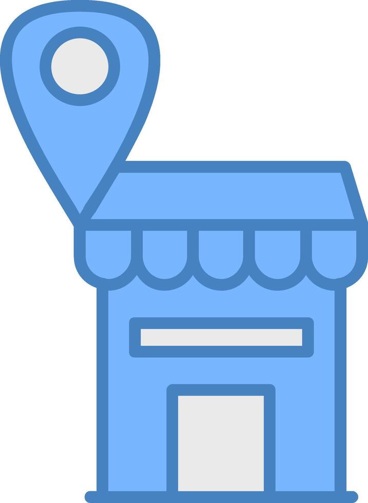 negozio Posizione linea pieno blu icona vettore