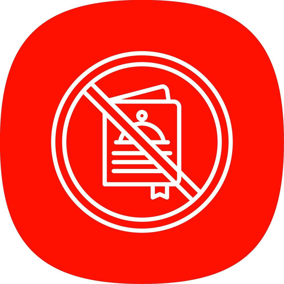 Proibito cartello linea curva icona design vettore