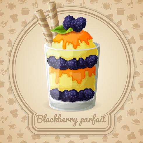 Distintivo di parfait Blackberry vettore