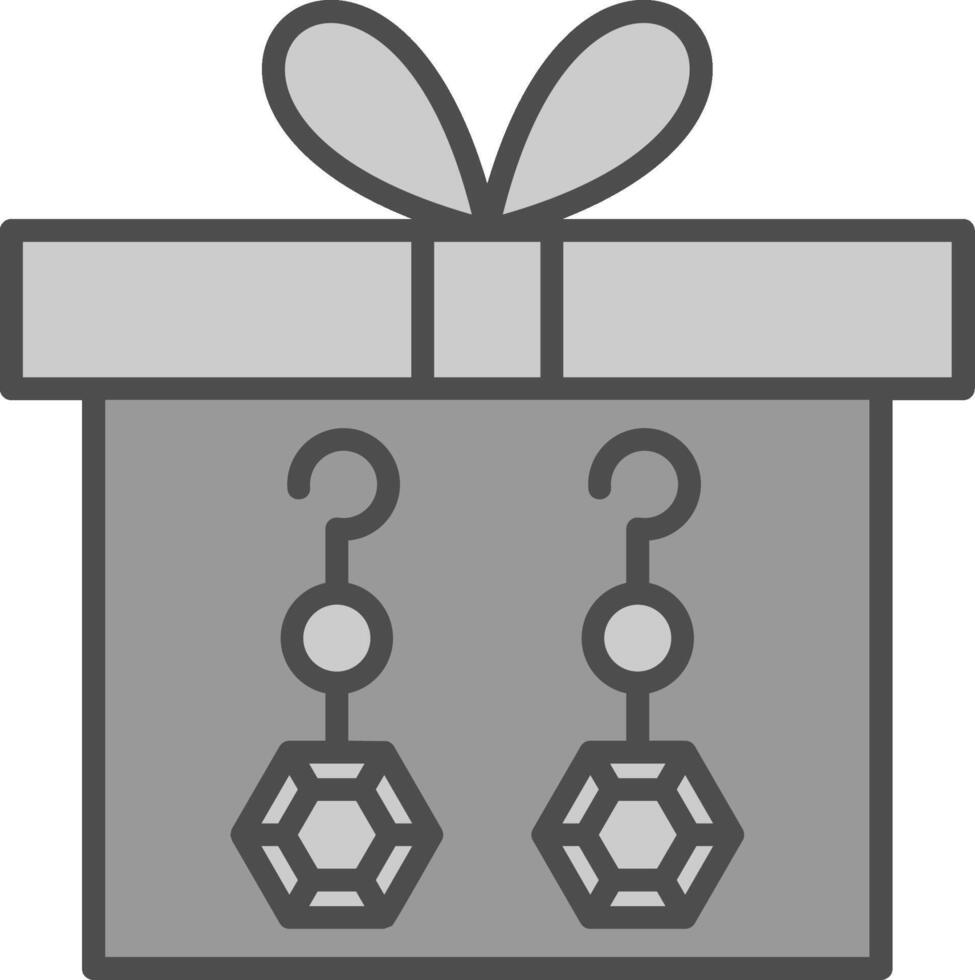 regalo scatola linea pieno in scala di grigi icona design vettore