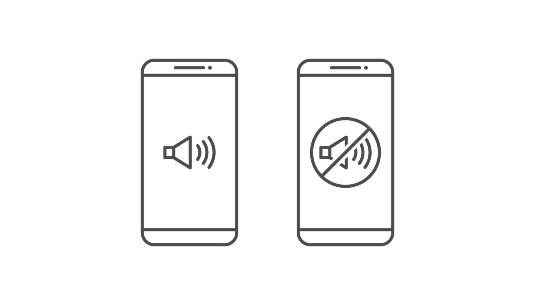 disegno vettoriale di notifica icona audio e smartphone su sfondo bianco