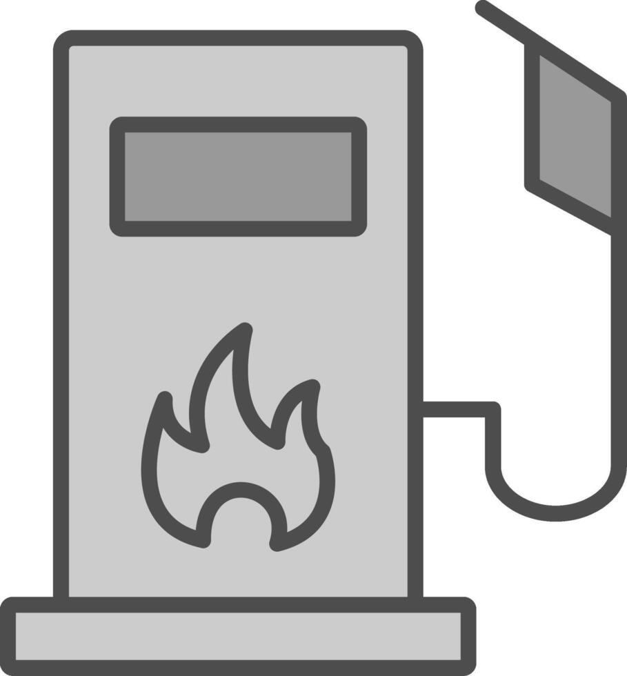 carburante stazione linea pieno in scala di grigi icona design vettore