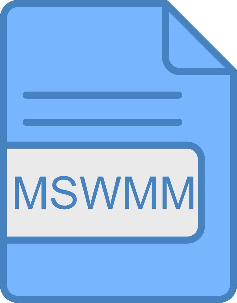 mswmm file formato linea pieno blu icona vettore