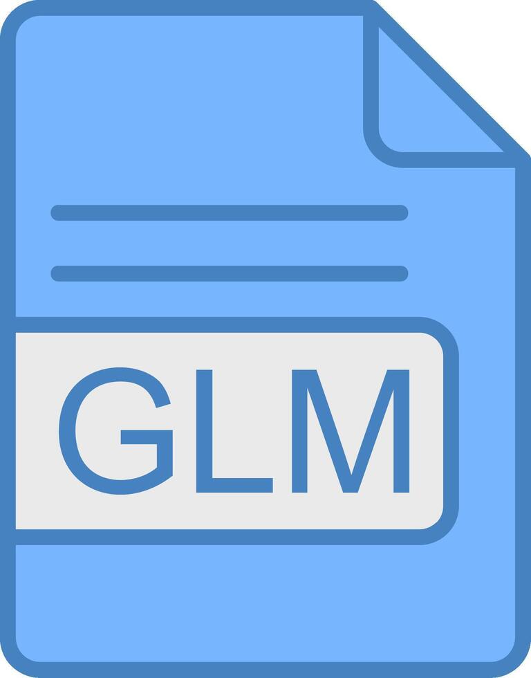 glm file formato linea pieno blu icona vettore