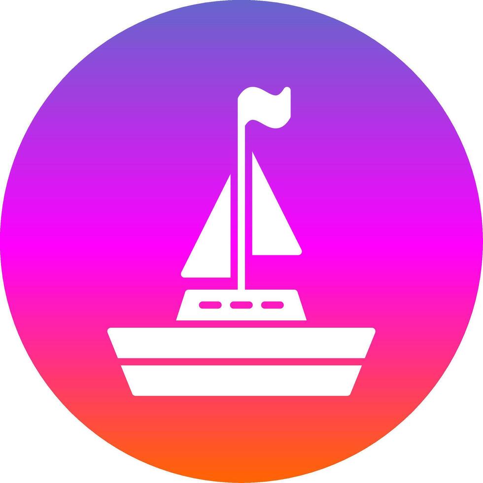 barca glifo pendenza cerchio icona design vettore