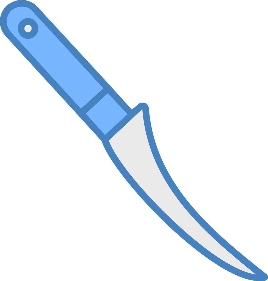 disossamento coltello linea pieno blu icona vettore